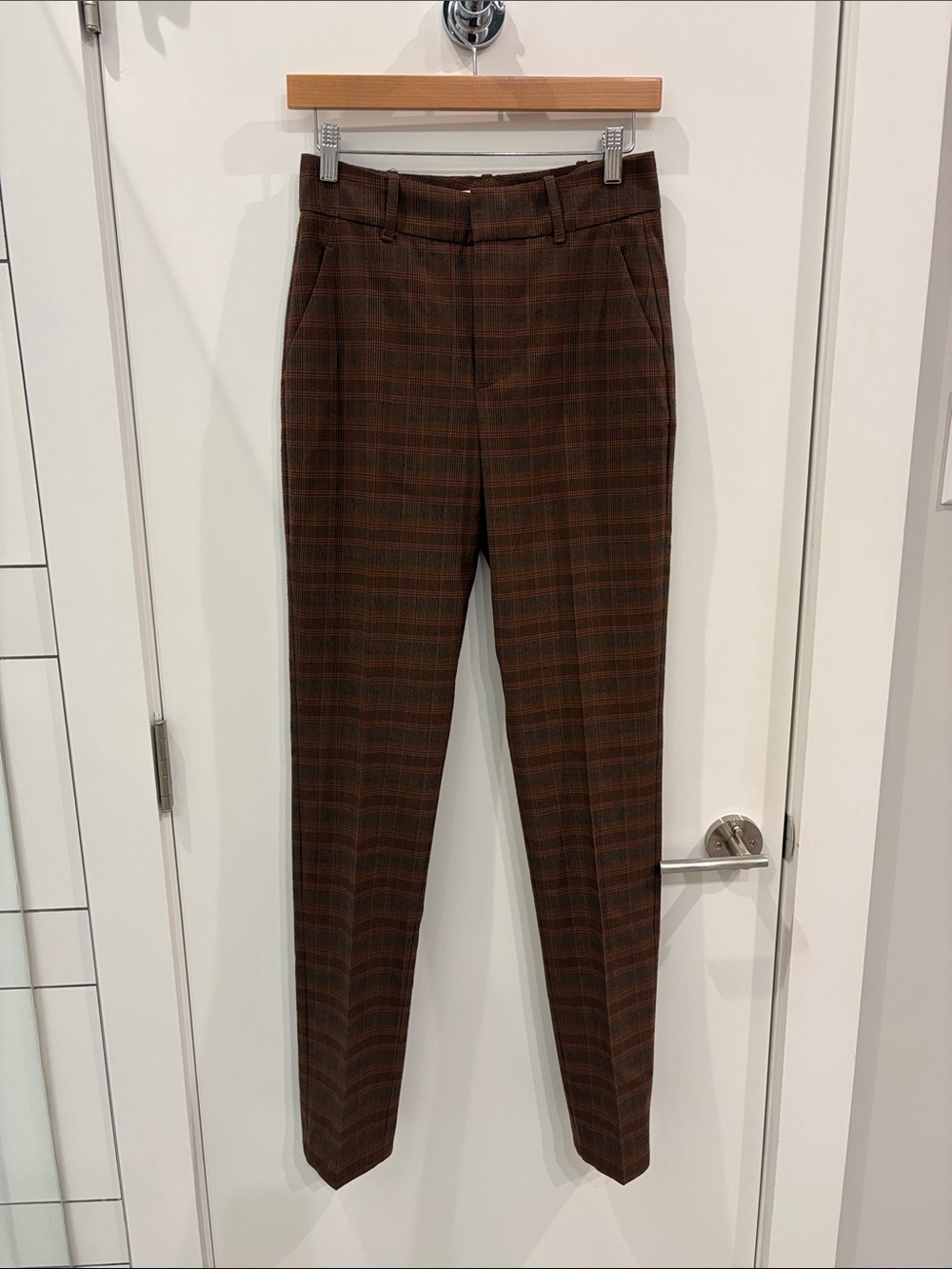 Mango Brown Check Trousers
